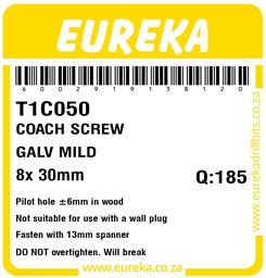 T1C050 - Coach Screw -T1C050_Label_T